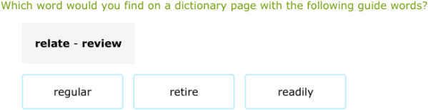IXL - Use guide words (Grade 7 English practice)