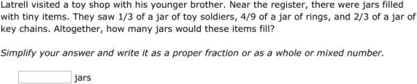 IXL - Add three or more fractions: word problems (Grade 5 maths practice)