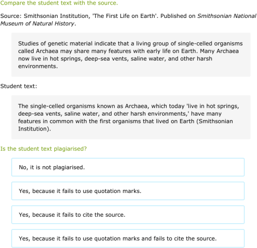 IXL - Identify plagiarism (Grade 12 English practice)