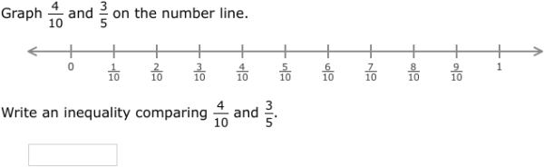 IXL - Graph and compare fractions on number lines (Grade 5 maths practice)