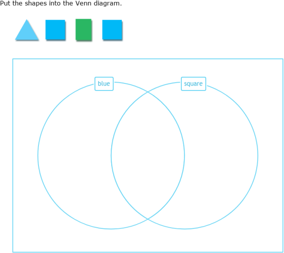 IXL Sort shapes into a Venn diagram (Grade 2 maths practice)
