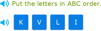 IXL - Put the letters in ABC order (Grade 1 English practice)