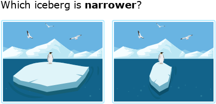 IXL - Wide and narrow (Preschool maths practice)