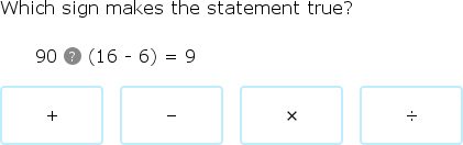 IXL - Numerical operations: find the missing sign (Grade 3 maths practice)