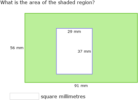 IXL - Area between two rectangles (Grade 6 maths practice)